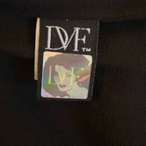 DVF Diane Von Furstenberg Tulipan Dress Mini Black Silk Sleeveless Ruched 2 XS - Picture 7 of 7